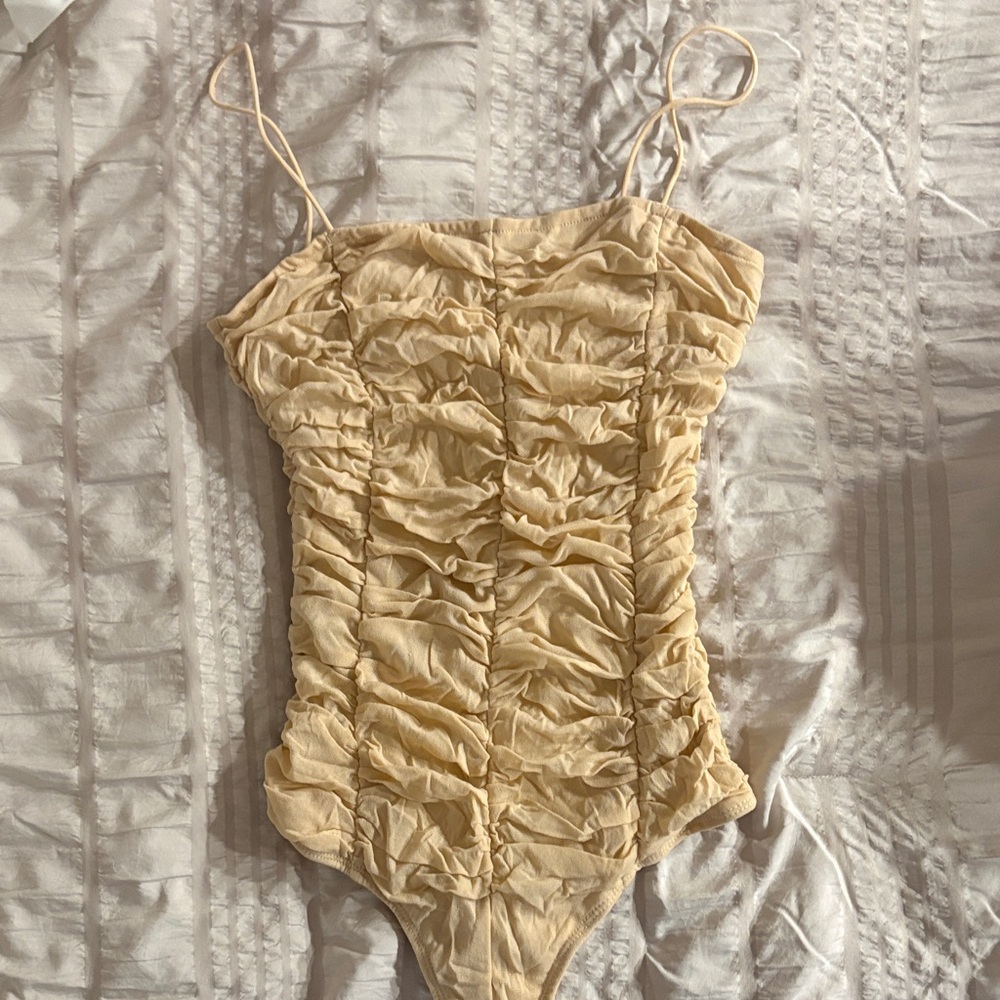 Ruched Cream Bodysuit